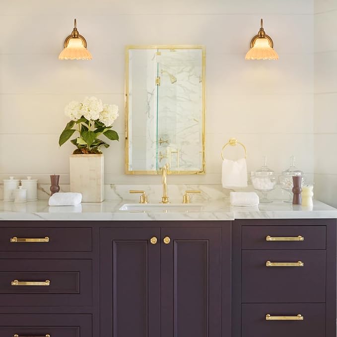 Modern Wall Sconce Bedside Wall Lamp White Vintage Glass Bedroom Light Fixtures in Door Lighting Fixture for Bathroom Living Room Hallway Corridor