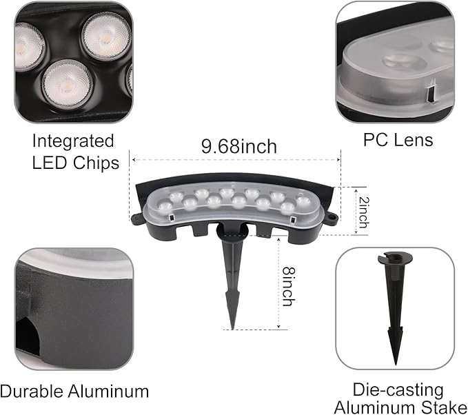 Low Voltage Landscape Flood Lights, Red Light 9W 12V Wired Outdoor LED Color Floodlights for Uplighting Palm Tree House Flag Wall Washer, Super Bright, Unique Design, Aluminum, Black, 6Pack