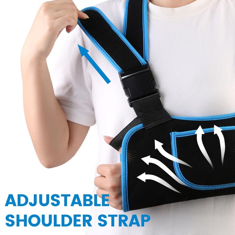 Kids Arm Sling Shoulder Immobilizer, Adjustable Rotator Cuff Support Brace, Fit Left or Right, Breathable Mesh Medical Slings for Elbow, Clavicle and Wrist Injury, Forearm Fracture, Surgery Recovery