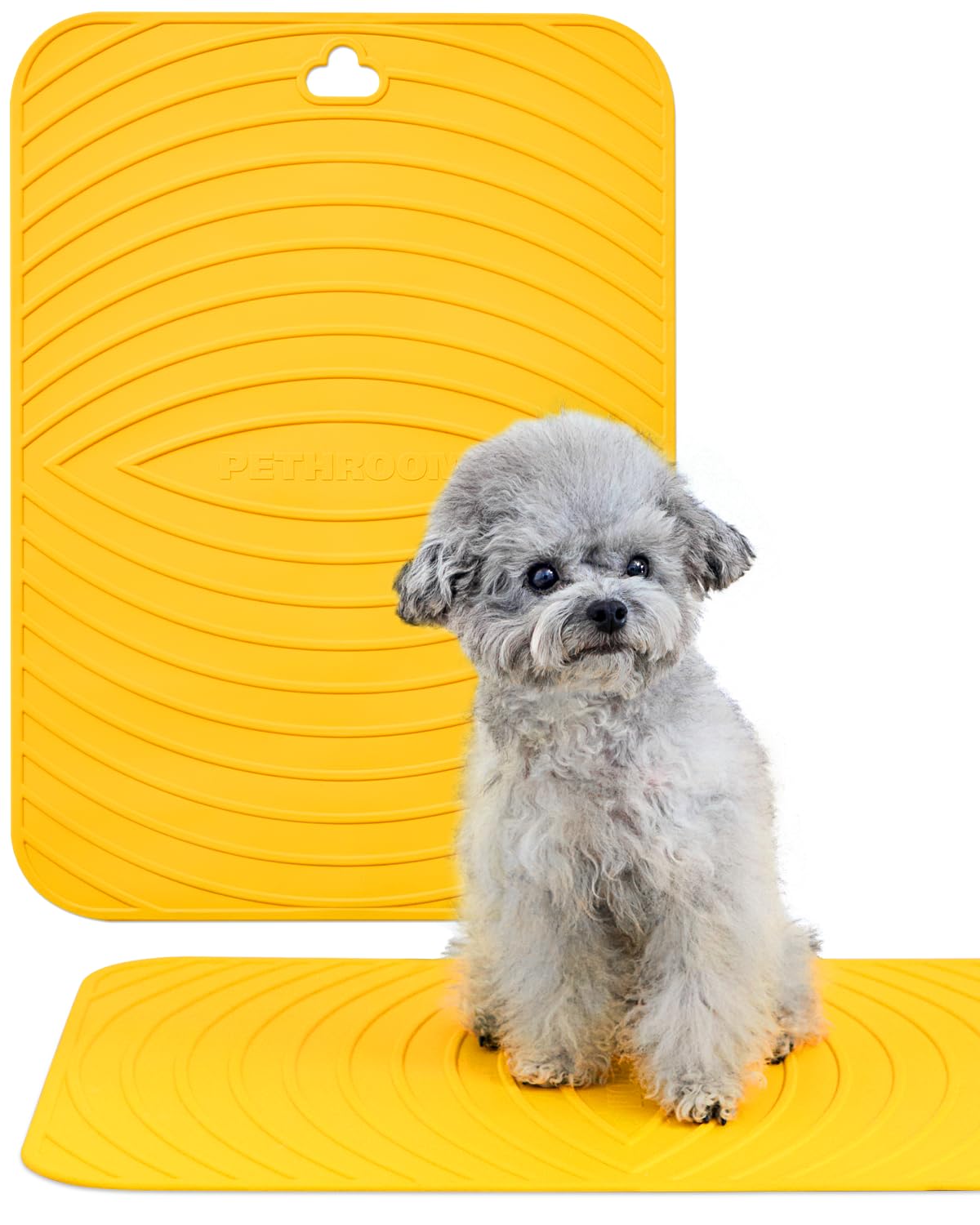 [PETHROOM] Premium Non-Slip Dog Bath Mat with Drying Hooks Sturdy, Durable & Versatile Pet Grooming Mat | Bathtub & Sink | Easy to Clean & Store 15.8" x 21.7"