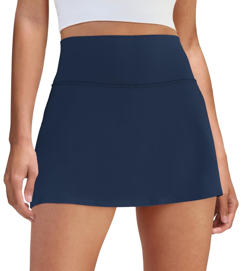 DLOODA Womens Skort Tennis Skirt with Pocket Shorts Mini Golf Skirts High Waisted Athletic Skorts Summer Workout Navy