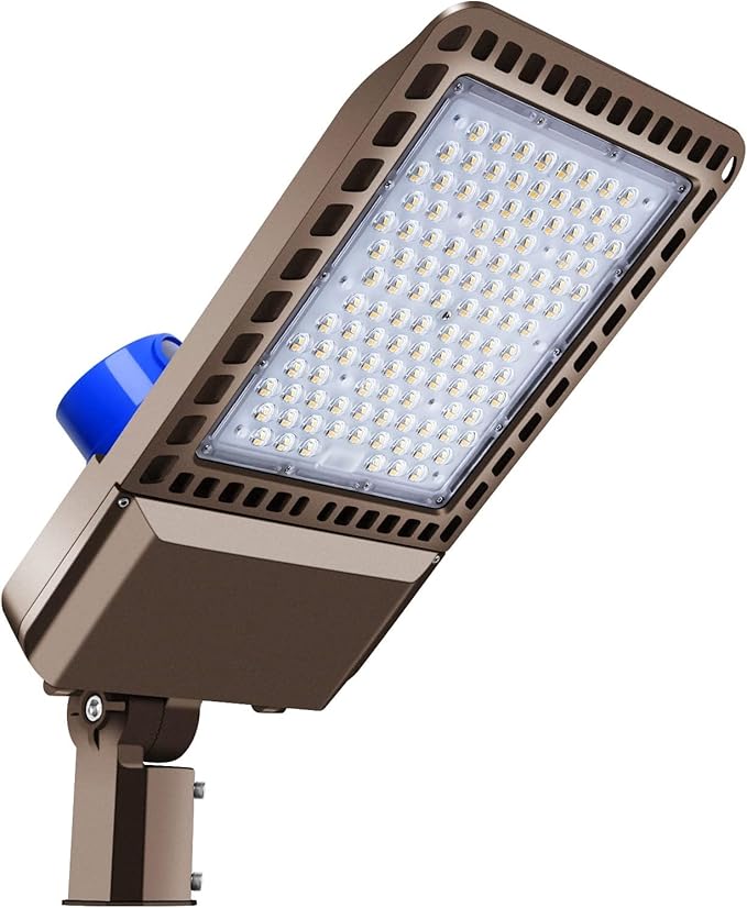 ledmo 300W LED Parking Lot Light Slip Fitter Mount 36000LM 5000K Outdoor Commercial Area Lighting with Dusk to Dawn Photocell, Easy Installation IP65 Waterproof Shoebox Light for Street, Yard