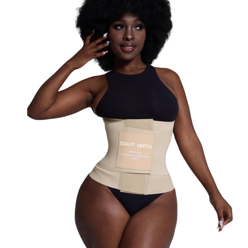 Sculpt Snatch Hourglass Waist Trainer for Women–Adjustable Sweat Band for Stomach, Tummy Control&Workout Waist Trimmer(BEIGE,4XL)