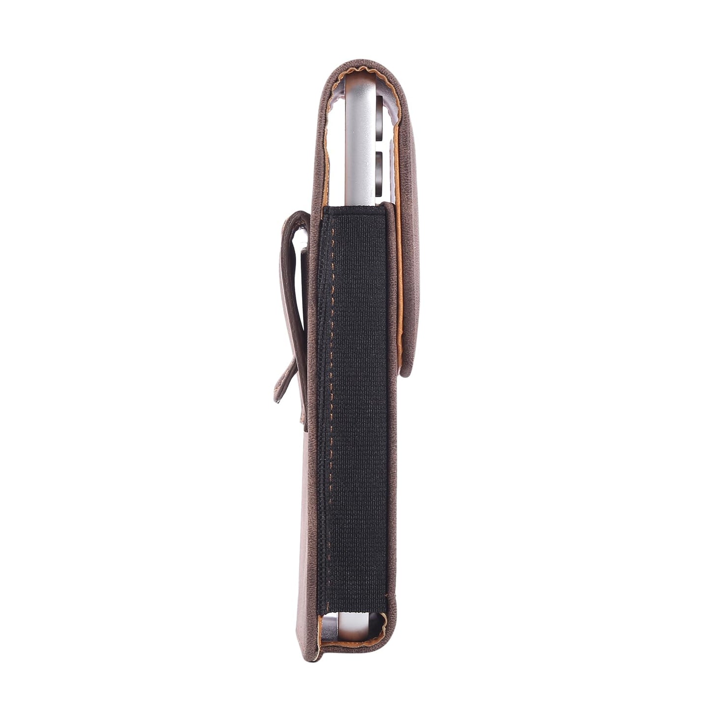 Bourisen Universal Phone Holster Phone Pouch Case Belt Clip Belt Loops Card Slot Faux Leather for Man iPhone 17/16/15pro max,16/15Plus,Samsung S25 24 S23 S22 Ultra (Brown&Yellow, XL(6.6"x3.4"x0.8"))