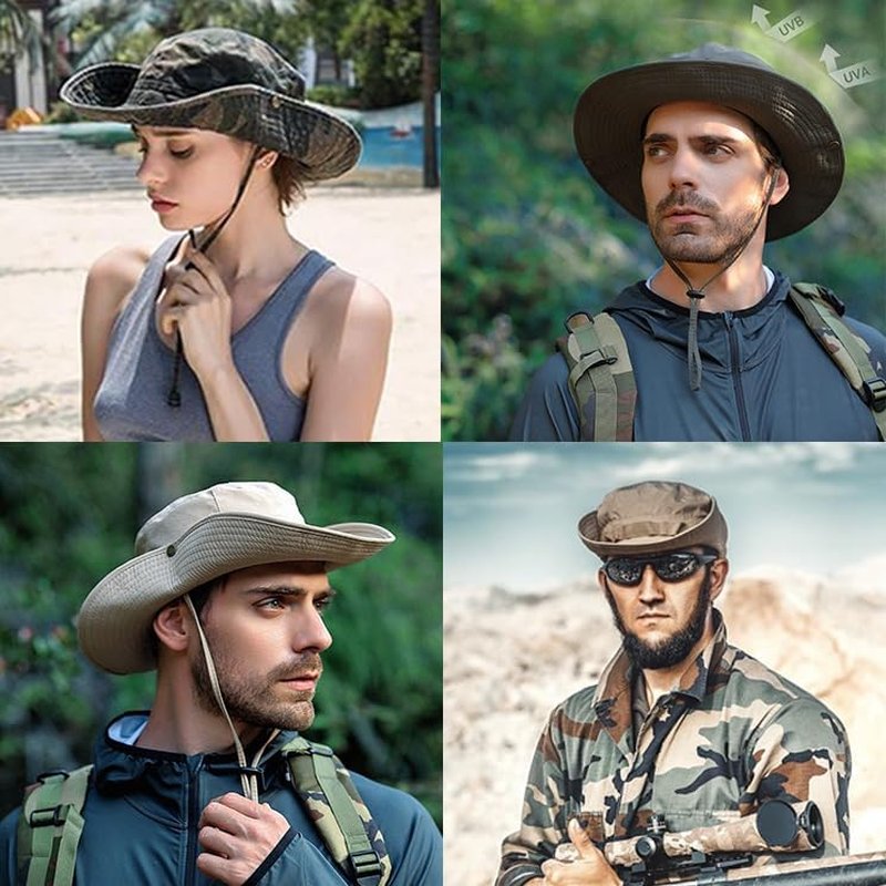 Sun Hats for Men & Women - UPF 50+ UV Protection Bucket Hat for Safari, Fishing, Hiking & Beach
