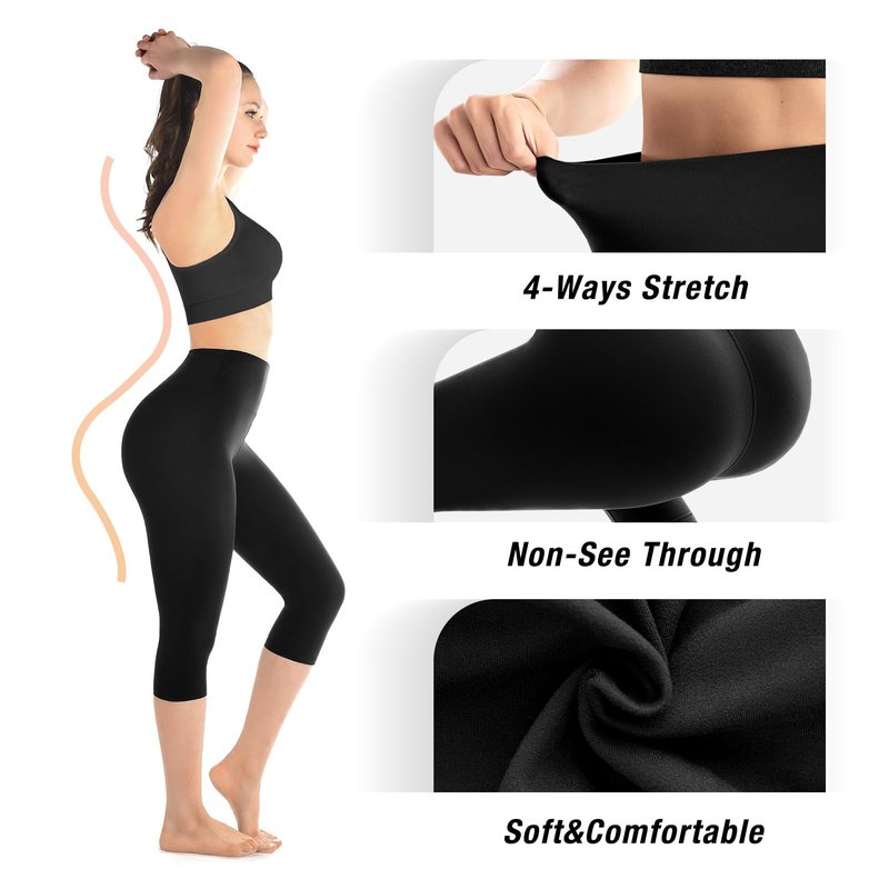 Walifrey Capri Leggings for Women, Buttery Soft High Waisted Leggings for Gym Yoga Workout (Brown SM)