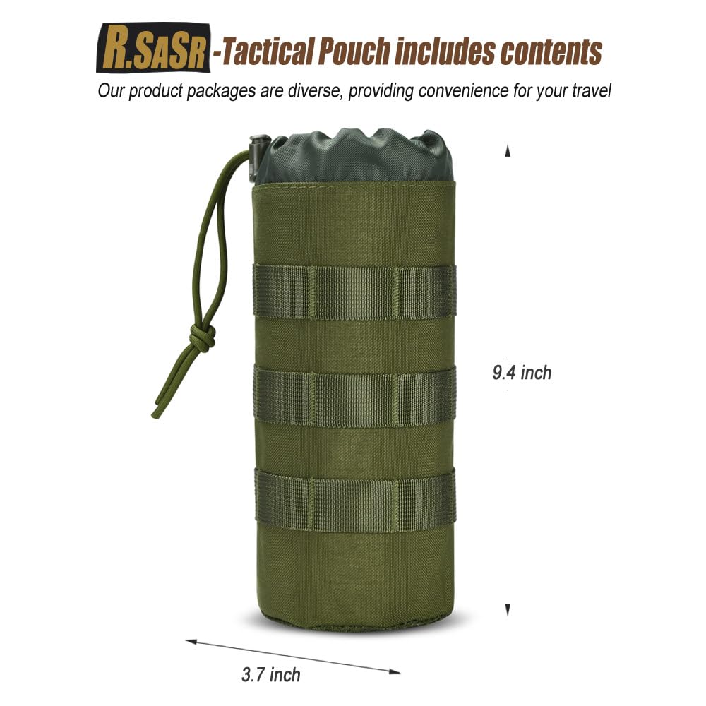 4 Pack Tactical Pouches, Molle Pouches for Backpacks, Molle Water Bottle Pouch, Backpack Attachments (Green)