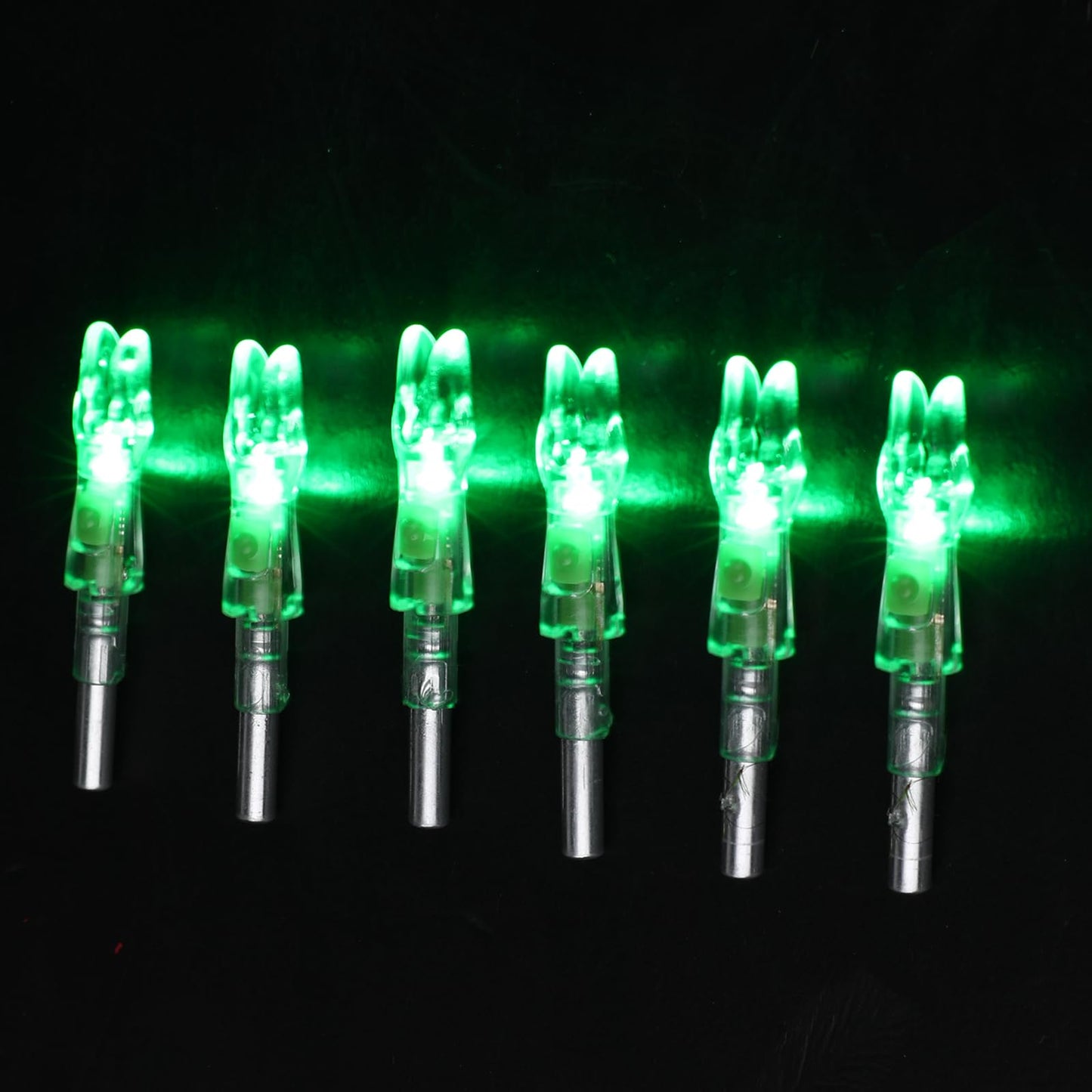 6Pcs Lighted Nocks for Arrows with H, S, GT Bushings for .165 .233 .244 .246 Inside Diameter, Lighted Arrow Nocks for 5.2mm Arrows Shafts with On/Off Switch, Archery Accessories Archery Hunting Green