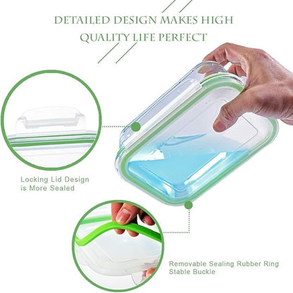 S SALIENT Airtight Meal Prep Containers for Food Storage [24 Piece] Leak Proof, Glass Bento Boxes for Lunch (12 lids & 12 Containers)