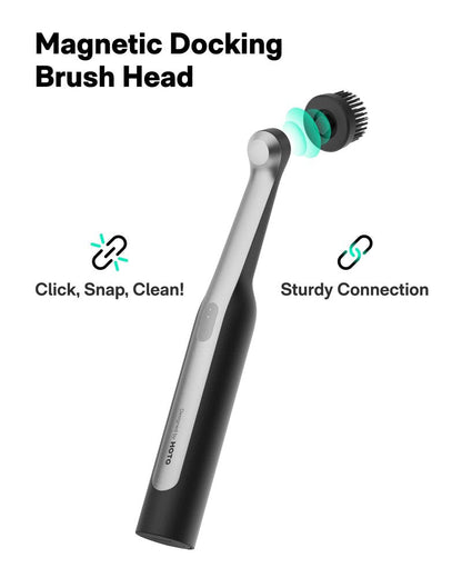 HOTO Wand™ Cordless Spin Scrubber, Electric Rechargeble Grout Cleaning Brush, IPX7 Waterproof Bathroom Scrubber, 12 Replaceable Brush Heads Version Power Scrubber for Grout, Tiles, Corners, Crevices
