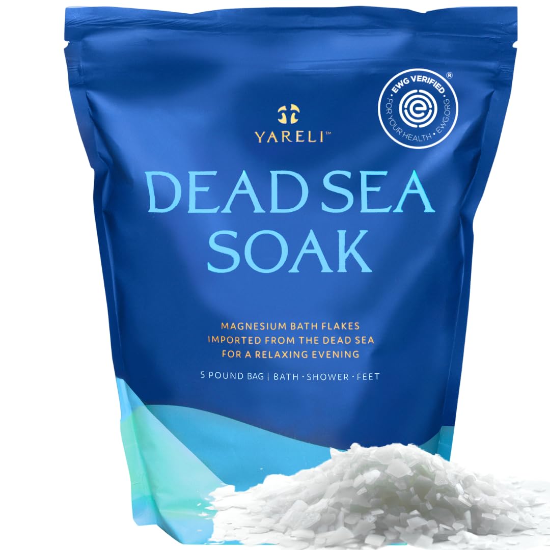 Yareli Magnesium Flakes, 15lb, Dead Sea Bath & Foot Soak, Alternative to Epsom Salt with Over 800,000mg of Magnesium Chloride Per Bag