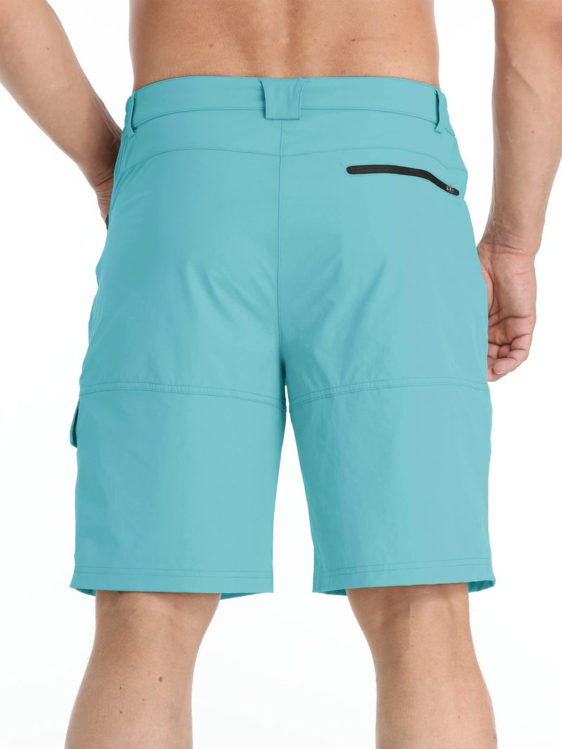 TACVASEN Mens Hiking Cargo Shorts Outdoor Casual Lightweight Quick Dry Waterproof Breathable Fishing Dress Shorts Water Blue 38