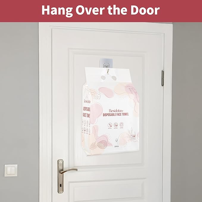 Disposable Towels for Face Hang Over the Door or on Wall, 300 ct, 2 Pack