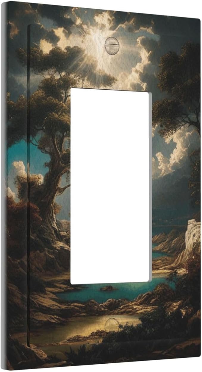 Decorative Art Light Switch Covers Sunburst Over the Wilderness 1 Gang Rocker Outlet Decorative Switch plate Faceplate GFCI Light Switch Covers for Home Decor