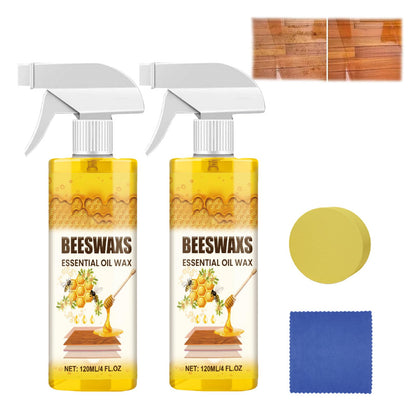 ZhiNuan Beeswax Wood Polish Spray,Beeswax Essential Oil Wax,Scratcherase Beeswaxs Wood Floor Spray,Bees Wax Furniture Polish And Cleaner,For Floors And Furniture (2PC)