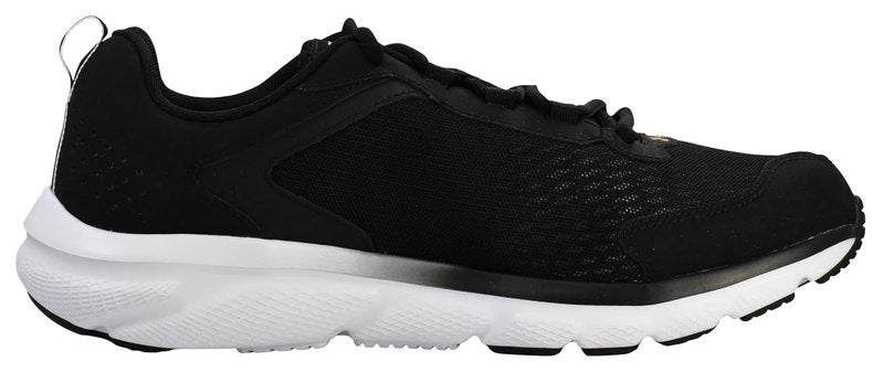 Under Armour Men's Charged Assert 9 Running Shoe, Black/White/Gold,9.5