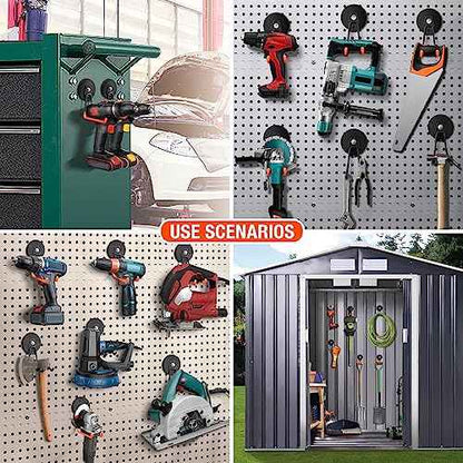 2Pcs Large Strong Magnetic Hooks for Hanging Heavy Duty, 3.5in Neodymium Magnet Storage Utility Hooks, Steel Long Magnetic Holder/Hanger Hook Organizer for Hanging Garage/Garden/Power Tools