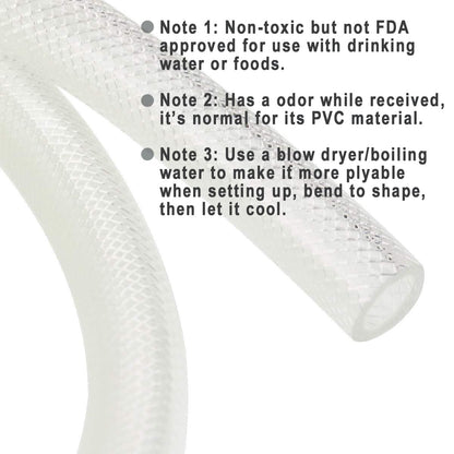 5/8" ID x 25 Ft High Pressure Braided Clear PVC Vinyl Tubing Flexible Vinyl Tube, Heavy Duty Reinforced Hose Tubing, BPA Free and Non Toxic