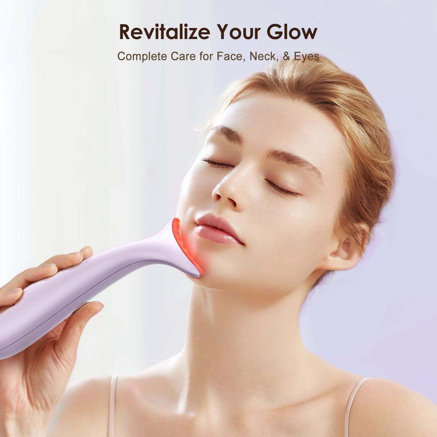 Facial and Neck Massager for Face, Neck - Skin Lifting & Firming - Wrinkle & Dark Circle Reducer - at Home Skin Care Face Sculpting Tool and Neck Massager-Pastel Pink