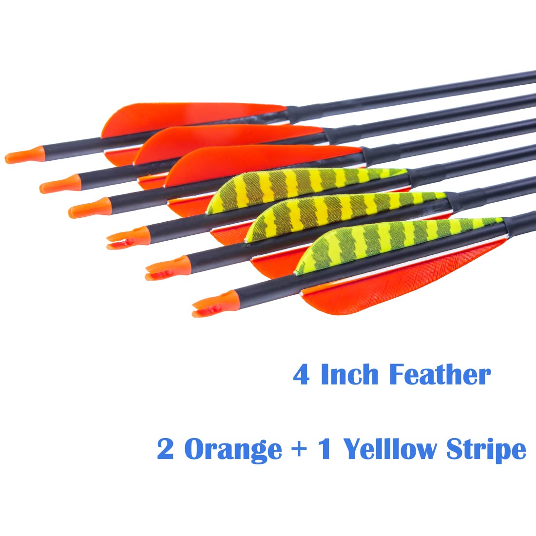 Pinals Traditional Archery 300 340 400 500 600 700 Spine Carbon Feather Arrows for Recurve Compound Bow Longbow Hunting Targets Arrow 12PCS 340 32"