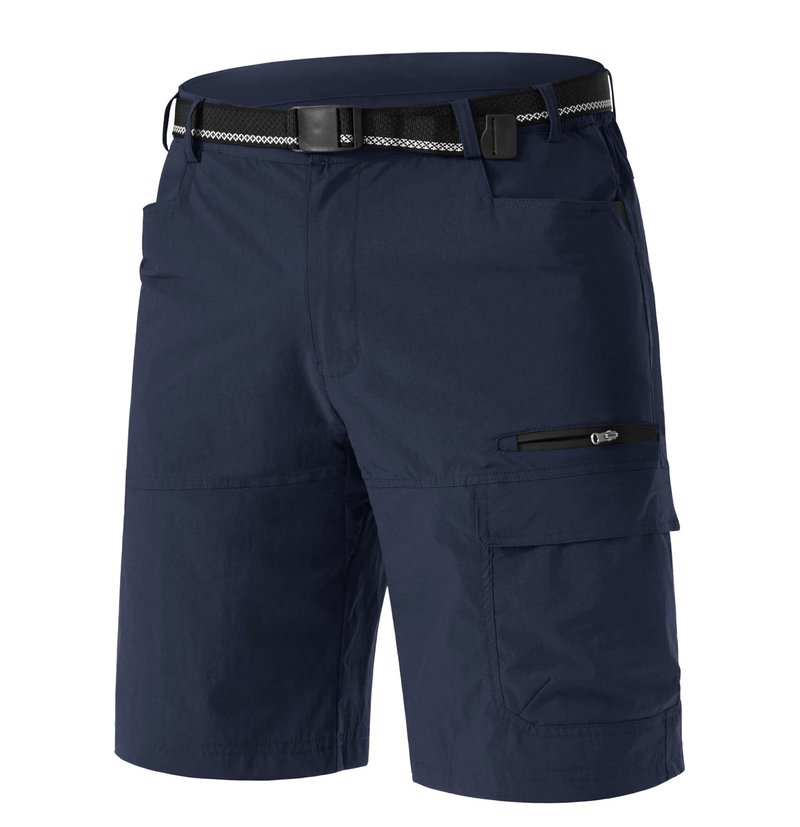 TACVASEN Mens Shorts Casual Cargo 10" Hiking Work Golf Shorts Waterproof Quick Dry Outdoor Summer Dress Travel Fishing Navy 34