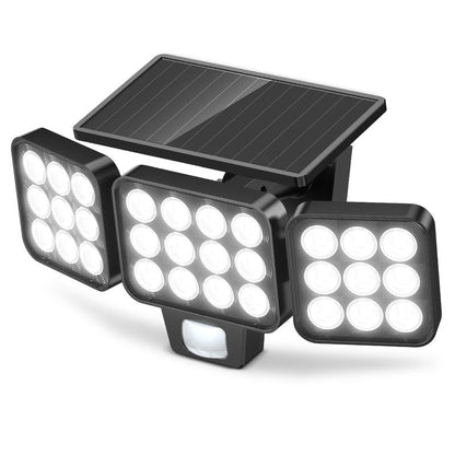 WdtPro Solar Lights Outdoor Waterproof 1 Pack, 3500LM Super Bright Motion Sensor Solar Powered LED Flood Lights, Upgrade Glass Panel, Solar Security Light Spotlights for Outside Yard