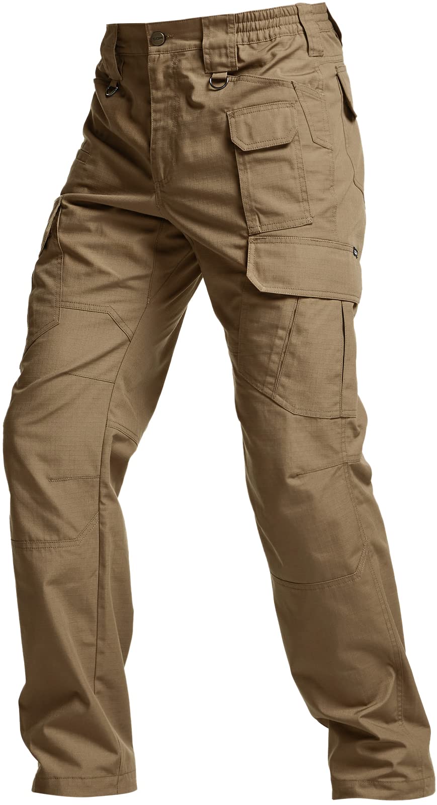 CQR Men's Tactical Pants, Water Resistant Ripstop Cargo Pants, Lightweight EDC Work Hiking Pants, Outdoor Apparel, Raider Mag Cougar, 32W x 30L