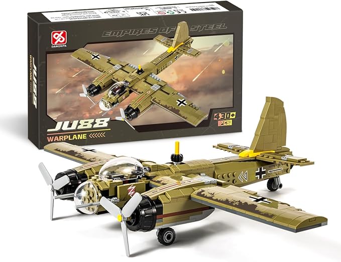 DAHONPA JU88 Bomber Plane Junker Aircraft Building Set [430pcs+] Classic German Fighter Models Perfect for Holiday Gifts and Military Displays