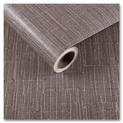 CRE8TIVE Taupe Brown Grasscloth Peel and Stick Wallpaper - 12"x80' Faux Woven Grass Cloth Removable Self Adhesive Brown Contact Paper Linen Weave for Bedroom Cabinets Shelf Furniture