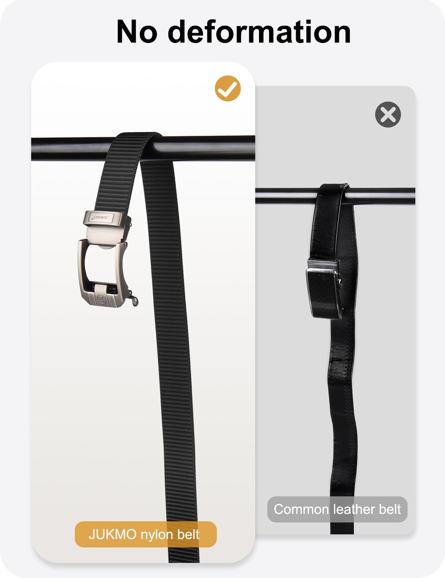 JUKMO Ratchet Belt for Men, Nylon Web Tactical Belt with Automatic Slide Buckle, Adjustable Trim to Fit (Black, For Waist 20"-40" (Length 47"))