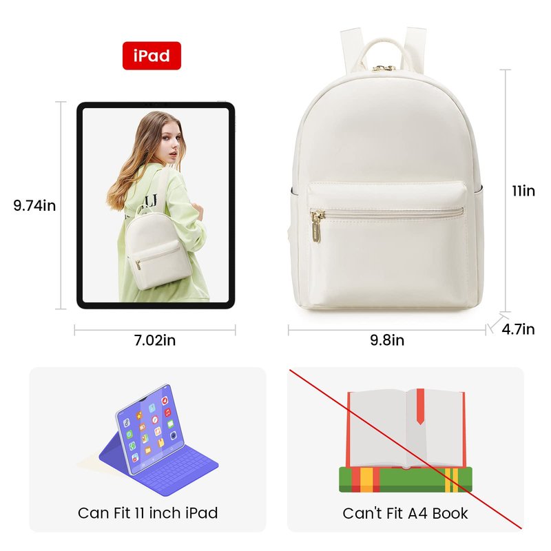 LOVEVOOK Mini Backpack for Women - Light Weight, Waterproof, Fashion - Beige