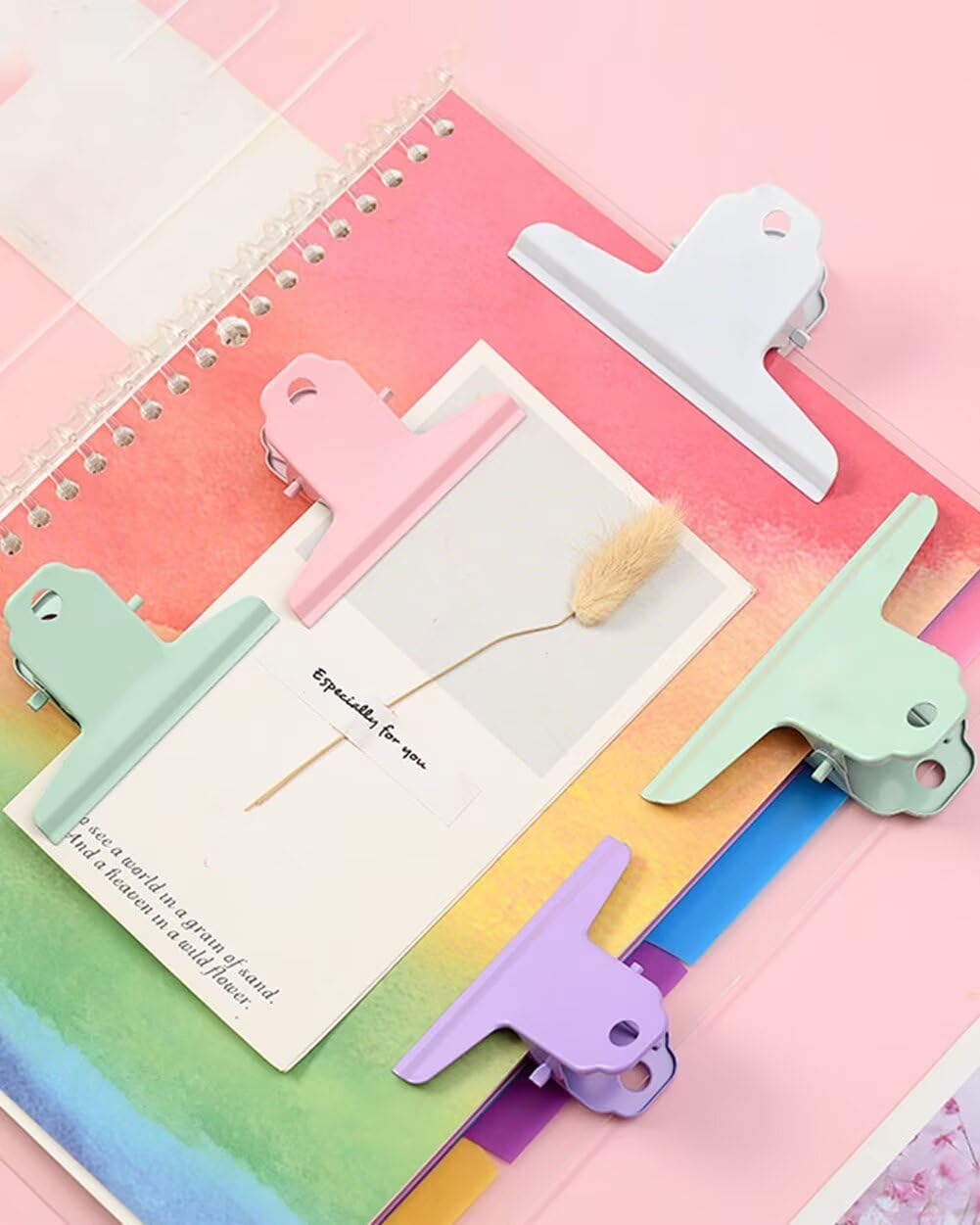 2PCS Extra Large Binder Clips Metal Bulldog Clips Large Paper Clamps Holder Chip Clips for Home School Office Drawing Bag White 4inch