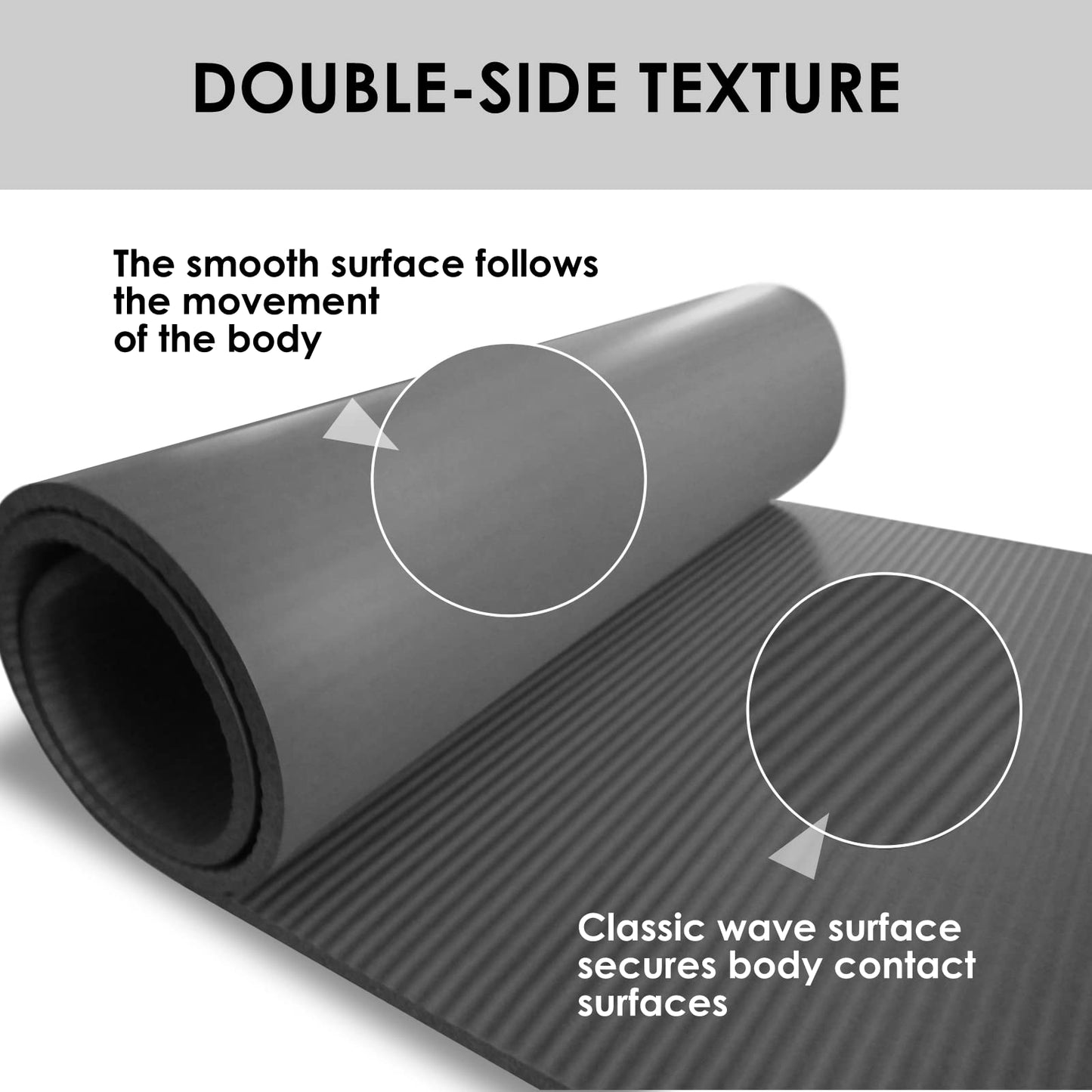 YAMAZEN 72"X24" Extra 10mm, 2/5 inch thick Yoga Workout Mat for Home Gym Exercise | All Purpose Mat with Strap