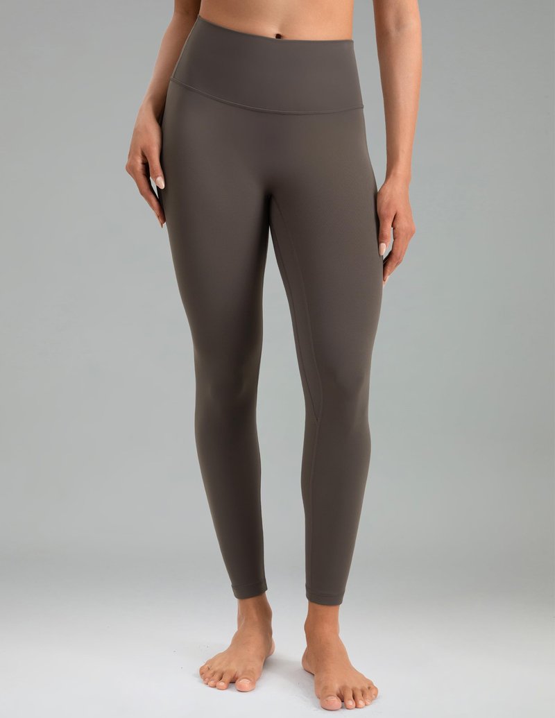 Colorfulkoala Dreamlux No Front Seam Leggings for Women 25" Inseam, High Waisted Buttery Soft 7/8 Yoga Pants (XS, Major Brown)