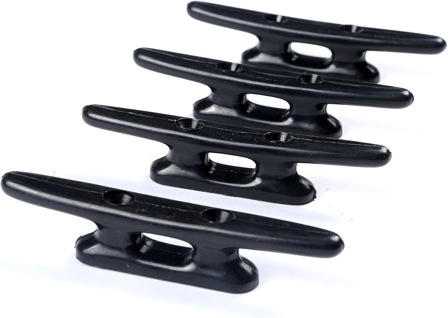 Thorn Boat Cleats 4 Inch,Dock Cleats Nylon with Screws,Plastic Rope Cleat Black,Pack of 4