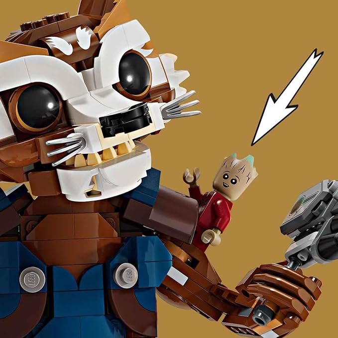 Lego Marvel Rocket &amp Baby Groot Buildable Superhero Toy for Kids from Marvel Studios' Guardians of The Galaxy Figure for Role Play Gift for Boys and Girls from 10 Years 76282