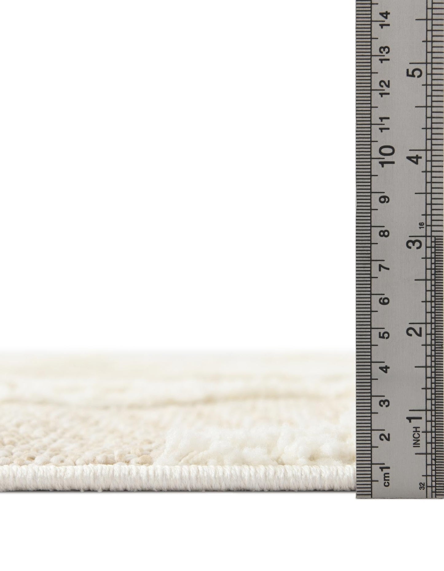 Rugs.com Boho Collection Rug – 6 Ft Runner Ivory Medium-Pile Rug Perfect for Hallways, Entryways