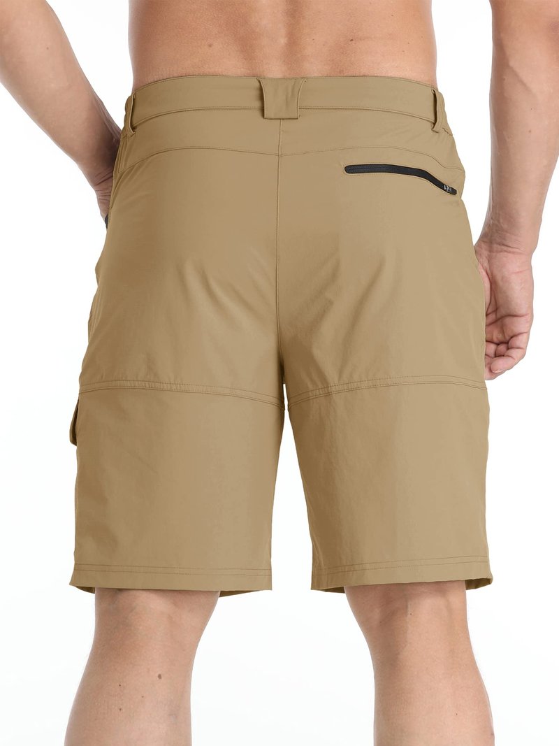 TACVASEN Mens Hiking Cargo Shorts Dress Casual Golf Shorts Lightweight Quick Dry Waterproof Breathable Travel Work Fishing Khaki 30