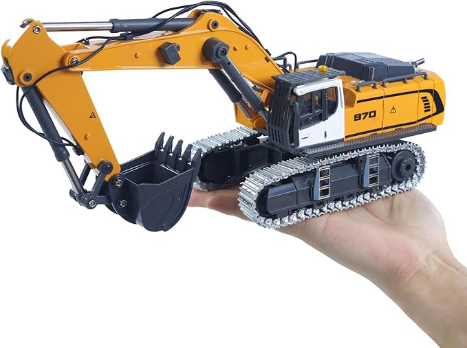 TOUCAN RC HOBBY 1/50 RC Excavator K970 Construction Vehicle Remote Control Electric Lifting Digger Bucket Tracks Light Sound RTR Battery for Adult