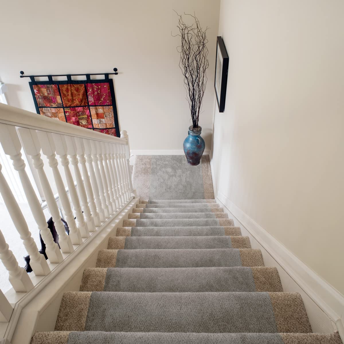 LAMINET Non-Slip Carpet & Stair Protector - Grey, 15' L x 30" W - Low-Pile, Durable, Washable Protector for Carpeted Stairs, Floors, Hallways, and High-Traffic Areas