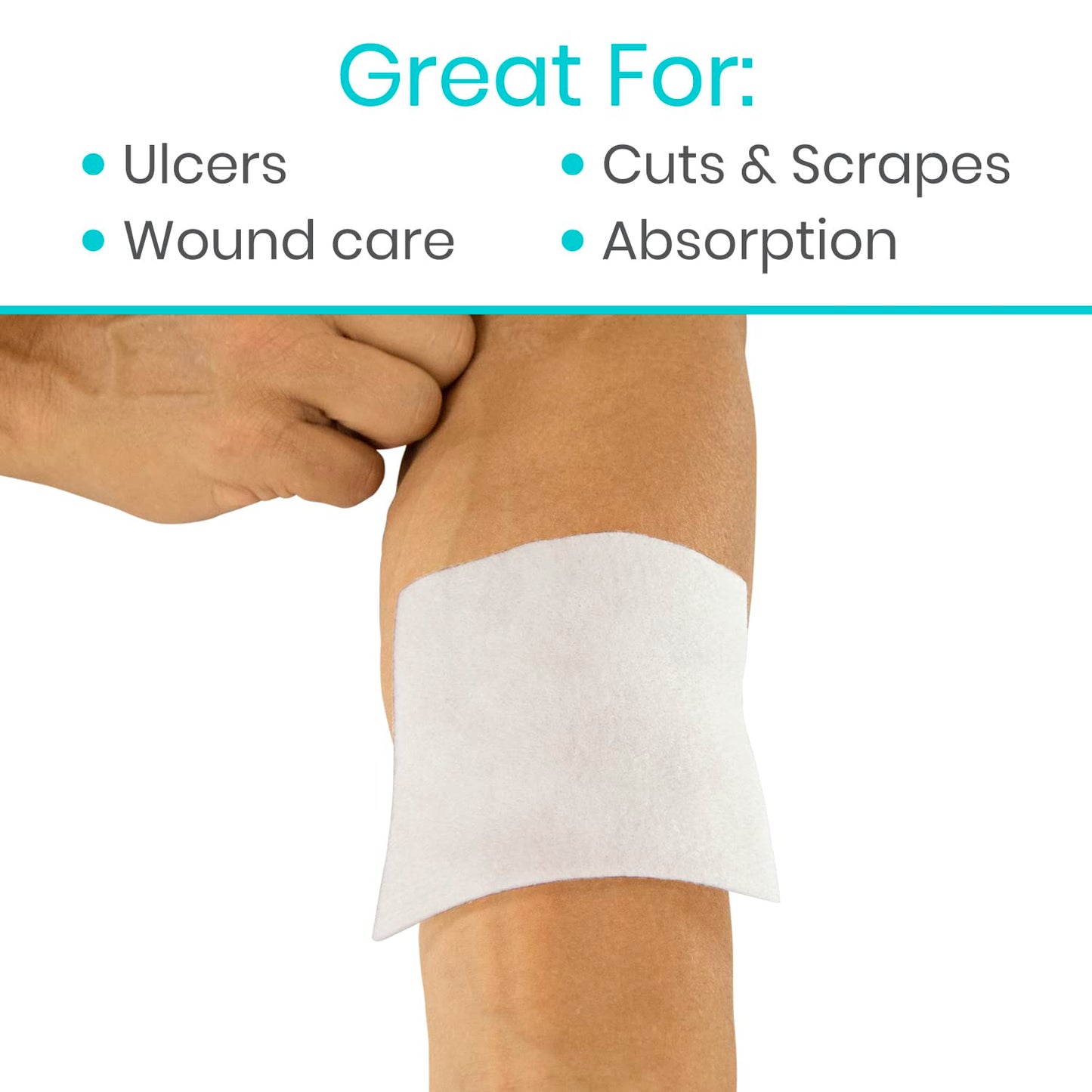 Vive Care 4x4 Sterile Gauze Pads (100pc) - Individually Wrapped 2-Pack Wound Dressing for Cleaning & Cushioning - Non-Adhesive Highly Absorbent Bandages