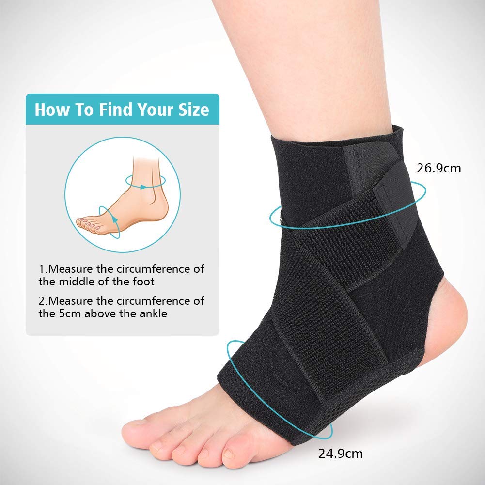 Ankle Brace, Adjustable Wrap Compression Ankle Support, Breathable Nylon Material Elastic Sleeve for Sports Acute Injury Prevention, Relief for Chronic Ankle Pain, Arthritis, Tendonitis, 1Pcs