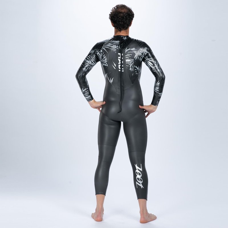 Zoot Men's Maui Wetsuit, Full Sleeve Neoskin Neoprene Buoyancy Suit for Open Water Swimming, Triathlons & Training - Silver Palm - Small