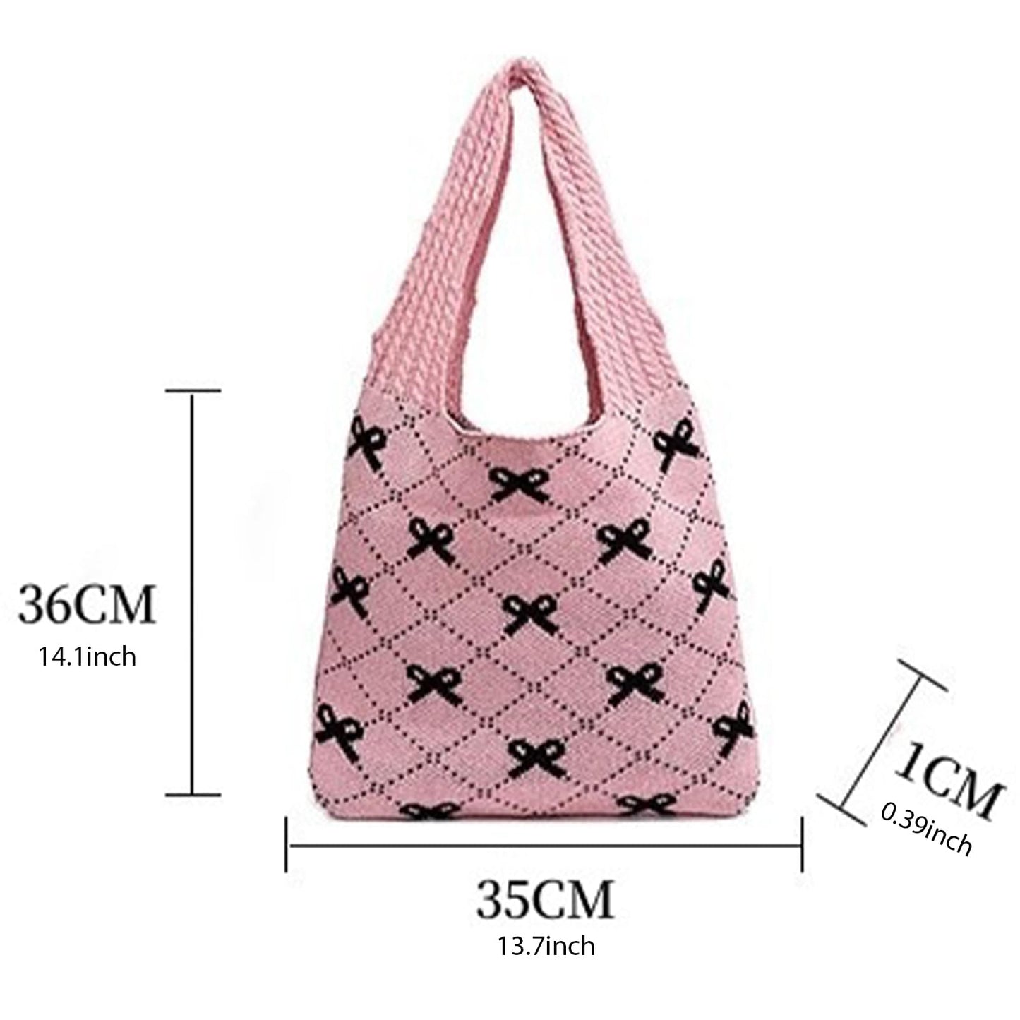 Busnos Beige Crochet Beach Bags For Women Coquette Bow Tote Bag Purse For Women Cute Crochet Beach Tote Bag Boho Knit Shoulder Purses Trendy Womens Travel Vacation Handbag