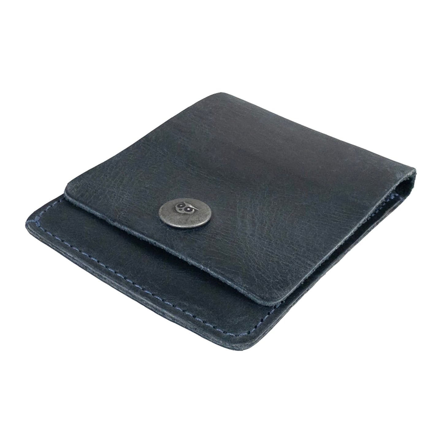 Hide & Drink, Vertical Front Pocket Wallet with Card Slot, Compact Storage for Bills, Card Holder, Full Grain Leather, Handmade, Slate Blue