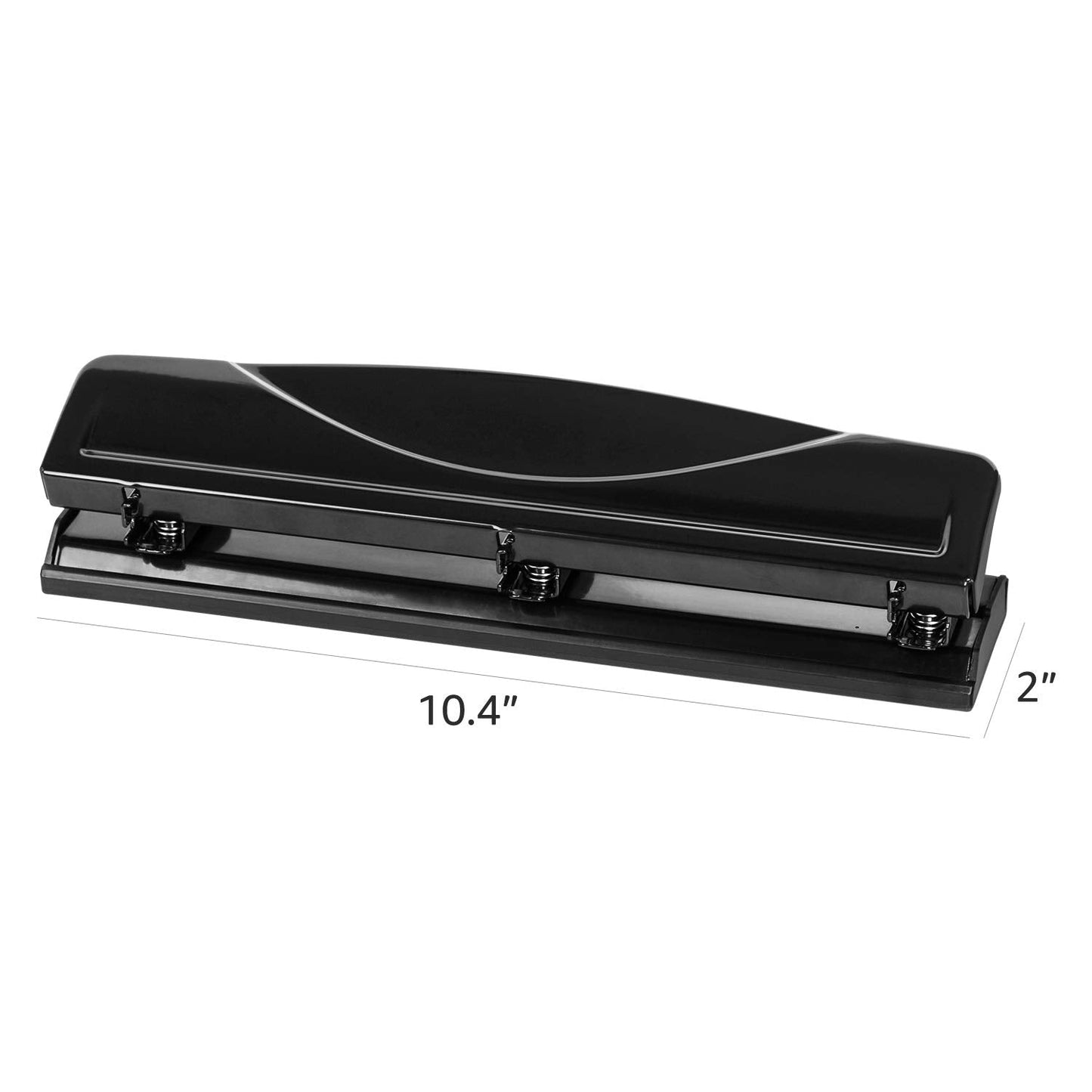 Amazon Basics 3 Hole Punch, 10 Sheet Capacity, Black, Easy-Clean Tray