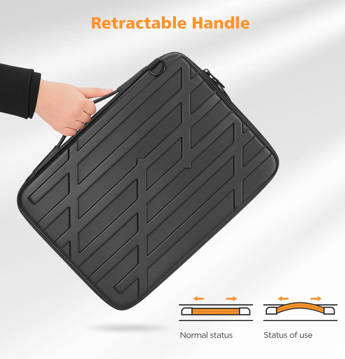 NIDOO 14 inch Laptop Sleeve Carrying Case Computer Bag for 14" MacBook Pro M5 Max/13 13.6" MacBook Air M5 M4/ 13.5" Surface Laptop 6 5/ Asus ZenBook 14/Lenovo ThinkPad Shockproof Hardshell Handle