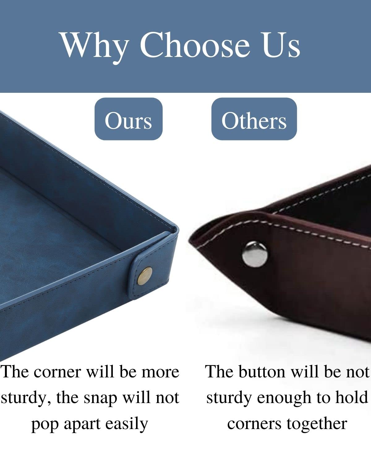 CASIRENA Faux Leather Valet Tray Organizer for Men - Catch-All Tray for Entryway Table Key, Wallet, Watch, Coin Change, Phone, Dresser EDC Dump Jewelry, Bedside Nightstand Desk-top