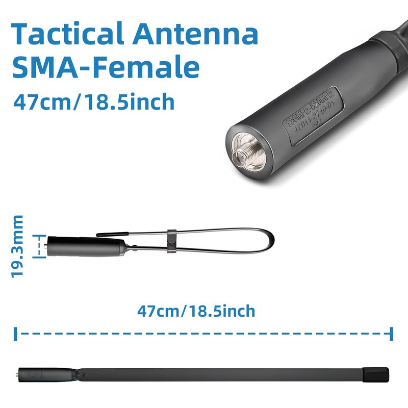 Baofeng Antenna | Ham Radio Antenna | 18.5-inch | Dual Band VHF UHF (144/430MHz) High Gain Antenna | Compatible with Baofeng UV-5R, BF-F8HP, BF-888S, UV-5R Plus, UV-5RX3 and More Ham Radios(1pcs)