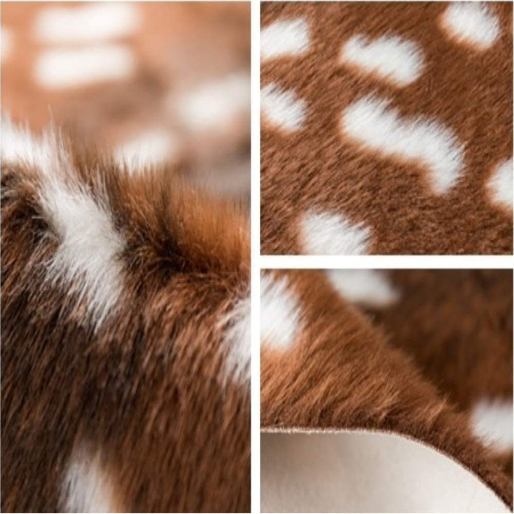 Faux Cowhide Rug Animal Skin Area Rug Deer Rug Cow Hides and Skins Mat Sika Deer Carpet for Home Livingroom 6.1x5ft